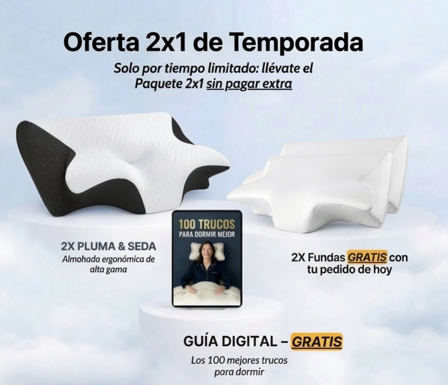 ELVEDIA Comfort+™ Almohada Ortopédica Premium - OFERTA 2X1