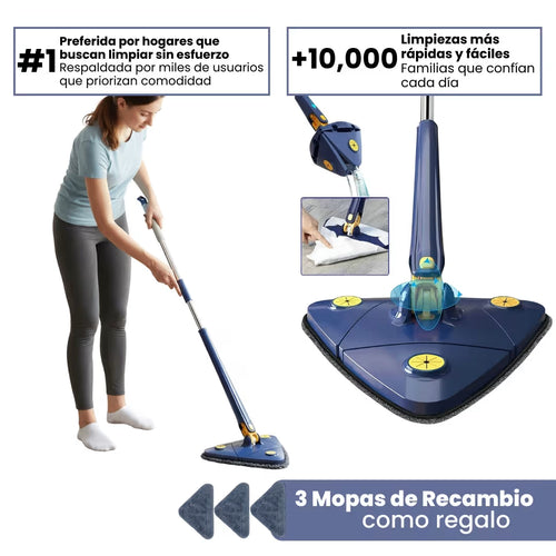 Mopa Fregona Triangular 360º + 10 RECAMBIOS GRATIS, ¡SOLO HOY!