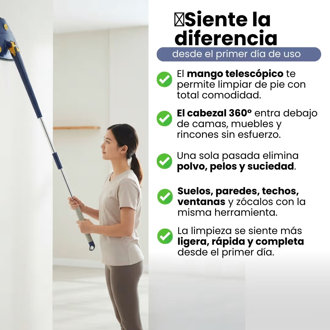 Mopa Fregona Triangular 360º + 10 RECAMBIOS GRATIS, ¡SOLO HOY!