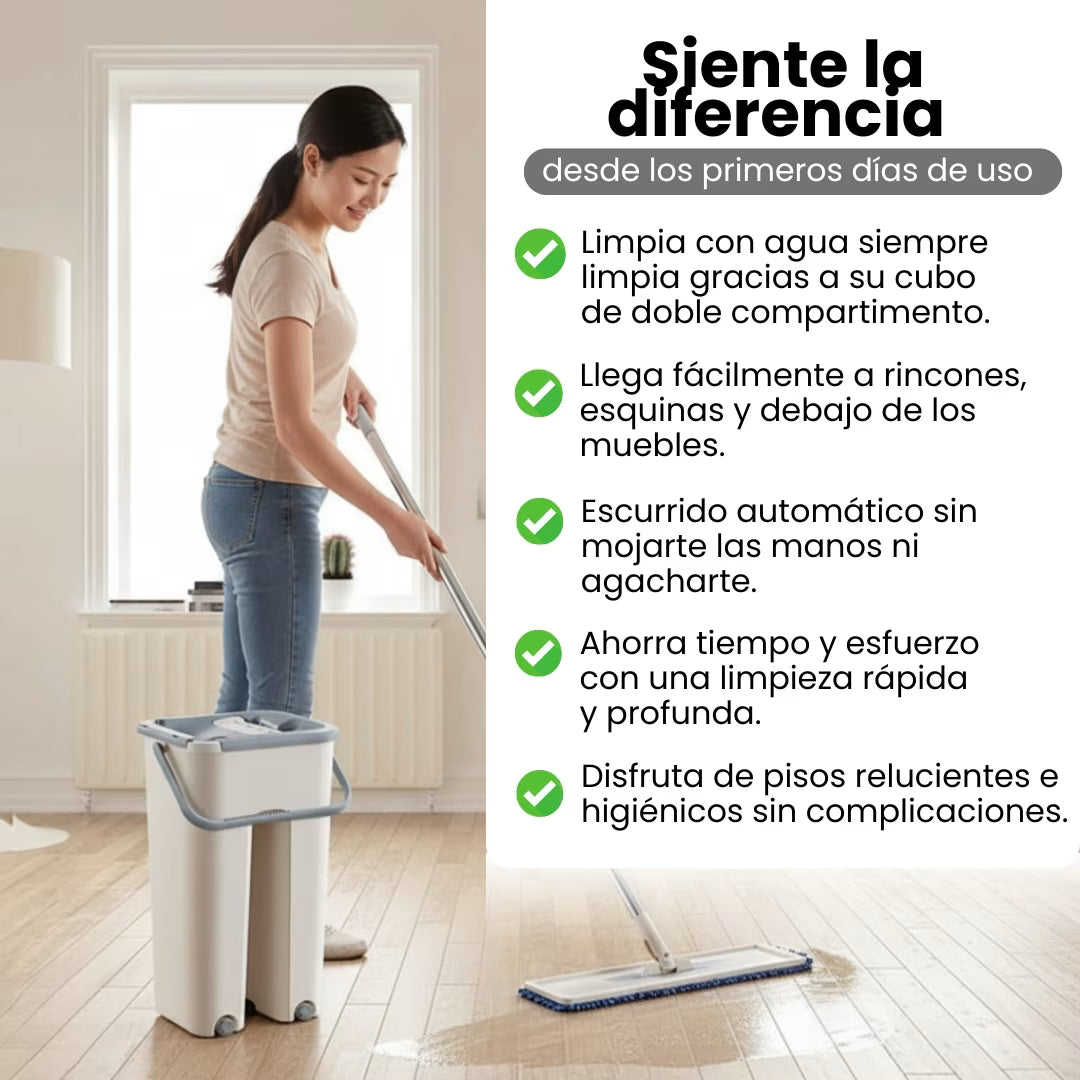 MOPA FREGONA 360º + CUBO AUTOESCURRIBLE + 3 RECAMBIOS GRATIS