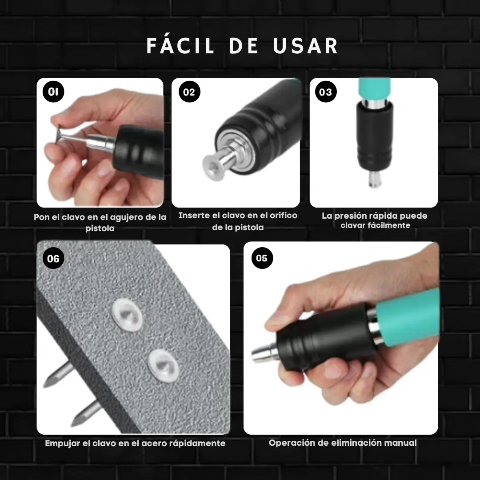 ClavoMax® - Pistola de Clavos con accesorios (Con 100 Clavos)