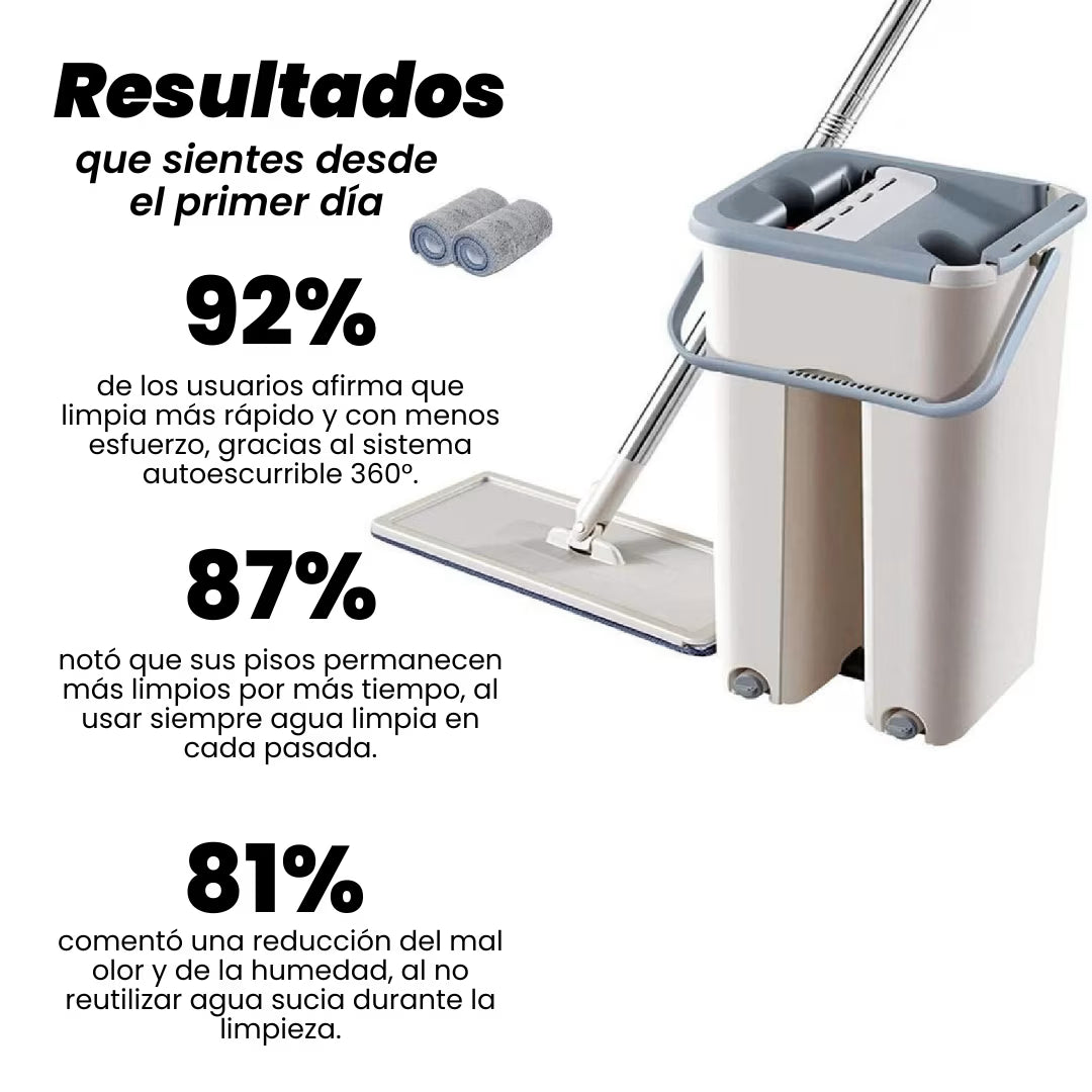 MOPA FREGONA 360º + CUBO AUTOESCURRIBLE + 3 RECAMBIOS GRATIS