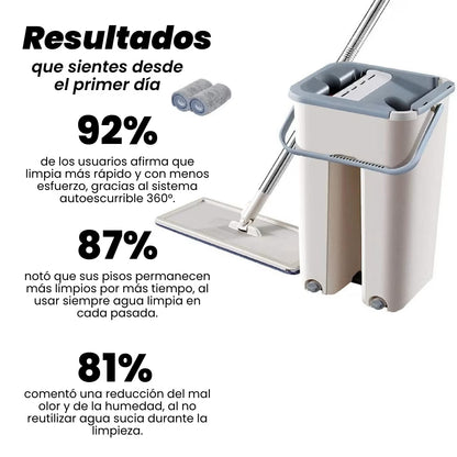 MOPA FREGONA 360º + CUBO AUTOESCURRIBLE + 3 RECAMBIOS GRATIS