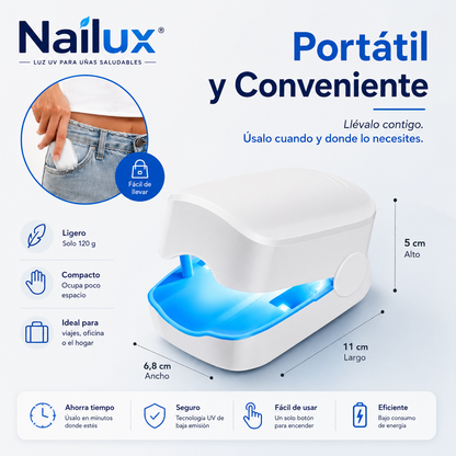 Nailux™ | Luz LED para uñas amarillas y deterioradas — 7 minutos al día desde casa, sin dolor y sin gastar cientos en sesiones. (Pruébalo 30 días) + HOY Aceite Reparador de Jengibre GRATIS