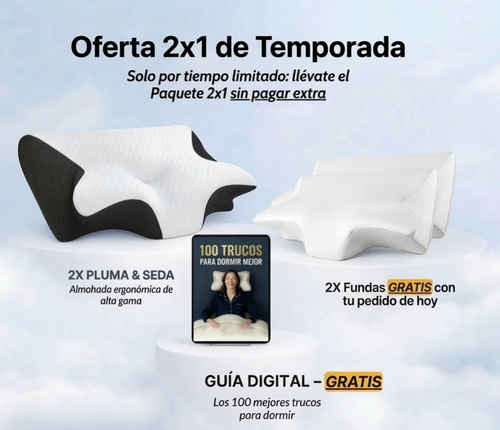 ELVEDIA Comfort+™ Almohada Ortopédica Premium - OFERTA 2X1