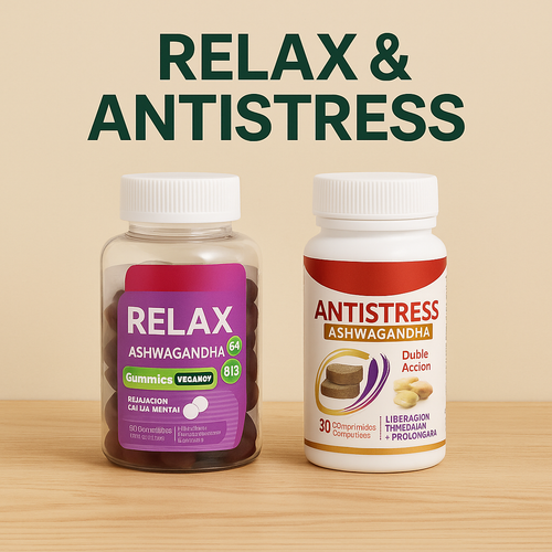 PACK OFERTA - Gominolas Relax 60 Unidades Y Antiestrés Doble Acción 30 Comprimidos