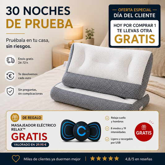 OFERTA 2X1 ¡SOLO HOY! | Nuvexa Original™ — Almohada cervical para un descanso con mejor postura